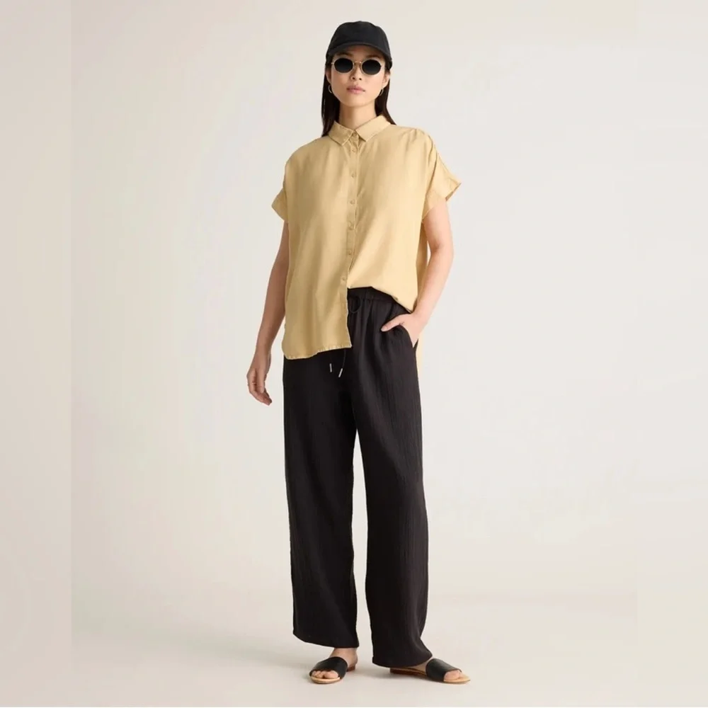 NWT Quince Gauze Beach Pants – Black – Size XL 29” Inseam